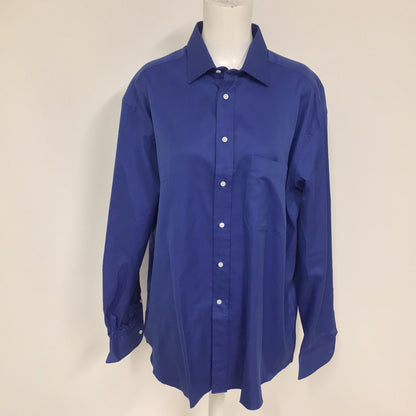 BNWOT Ermenegildo Zegna Royal Blue Shirt 100% Cotton Size XL