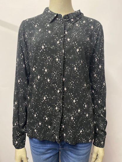 Oliver Bonas Starry Night Button Blouse Shirt 12