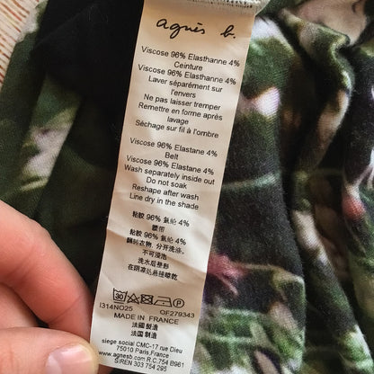 Agnès B. Green Garden Grass Photoprint Long Skirt Size 8 UK (size 1 on label)