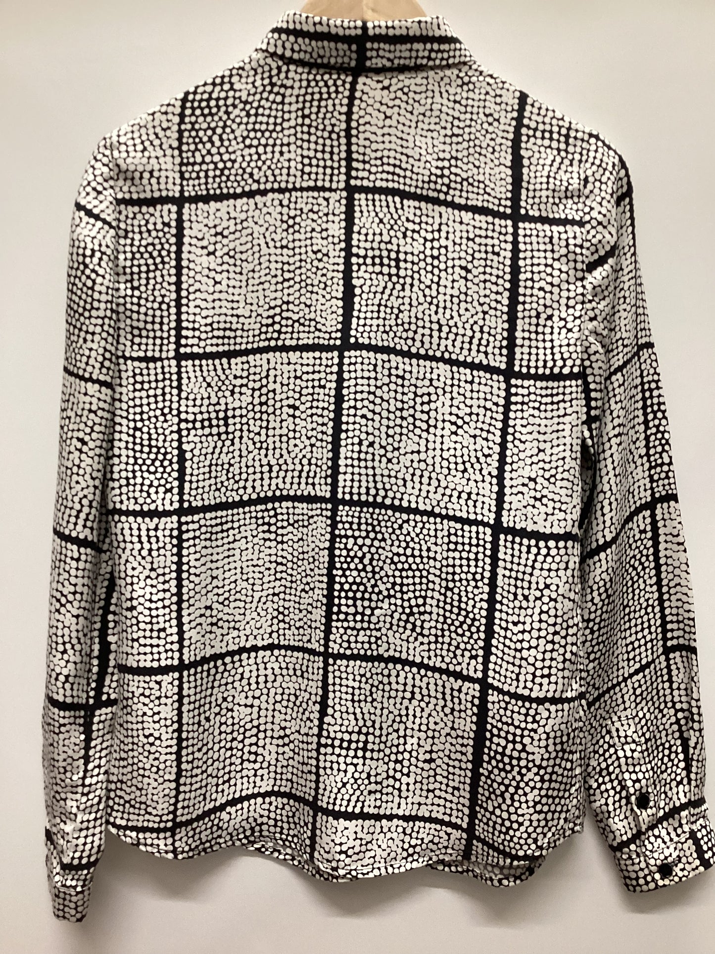 Jaeger 100% Silk Black and White Shirt Size 8