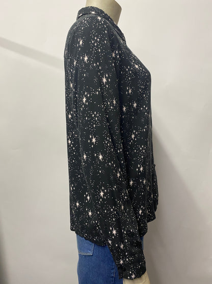 Oliver Bonas Starry Night Button Blouse Shirt 12