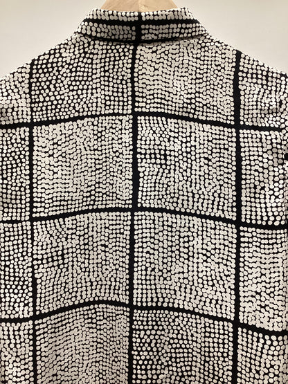 Jaeger 100% Silk Black and White Shirt Size 8