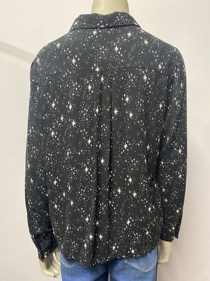 Oliver Bonas Starry Night Button Blouse Shirt 12