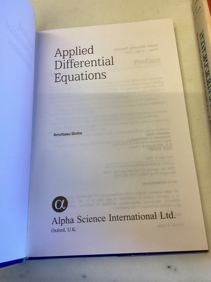 Applied Differential Equations Amritasu Sinha