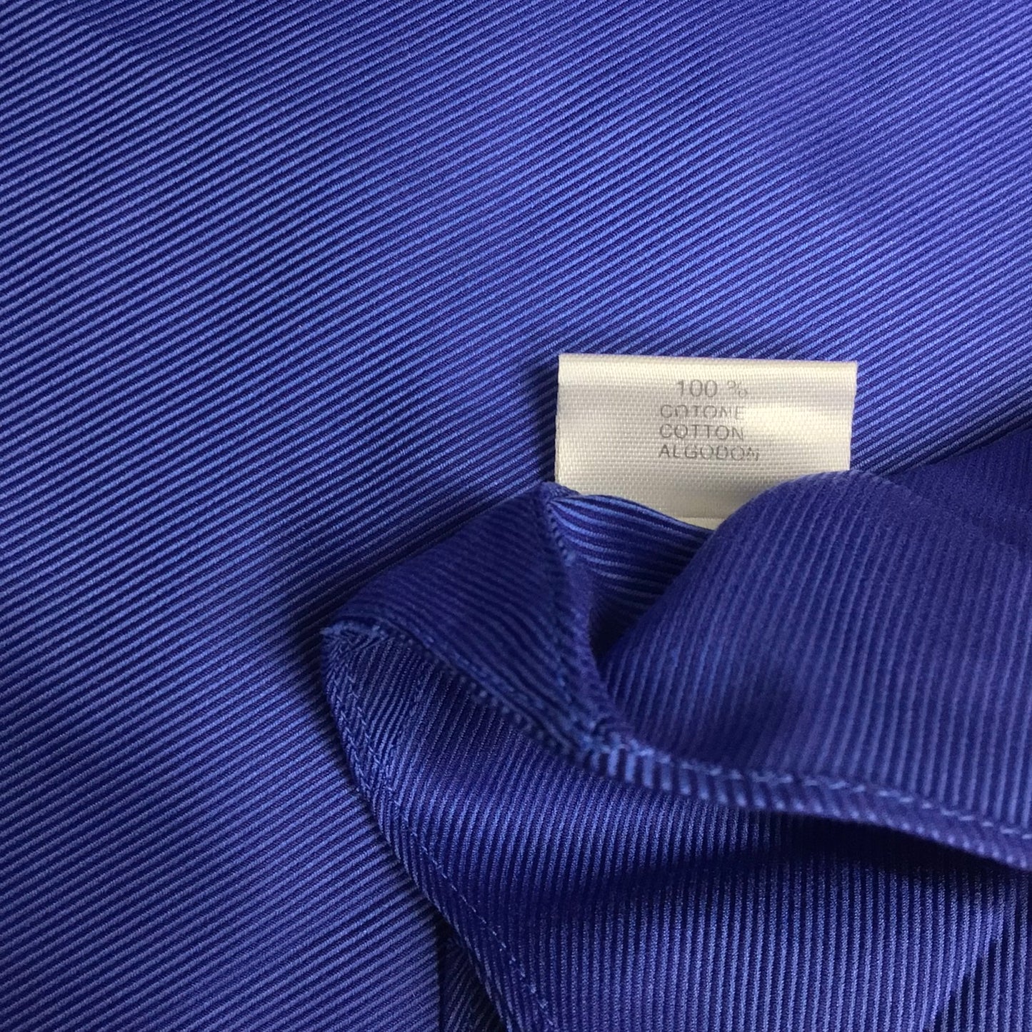BNWOT Ermenegildo Zegna Royal Blue Shirt 100% Cotton Size XL