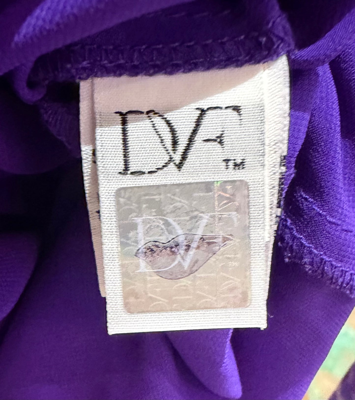 Diane Von Furstenberg Purple Silk Blouse Dress, Size 10