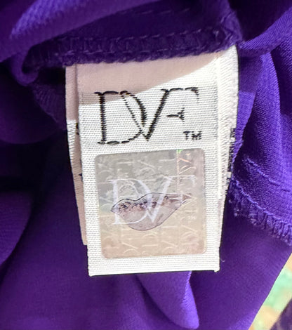 Diane Von Furstenberg Purple Silk Blouse Dress, Size 10