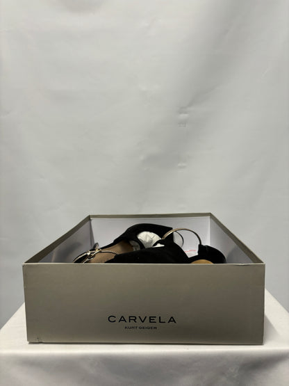 Carvela Kurt Geiger Black Suede High Platform Strap Heels 7 BNIB