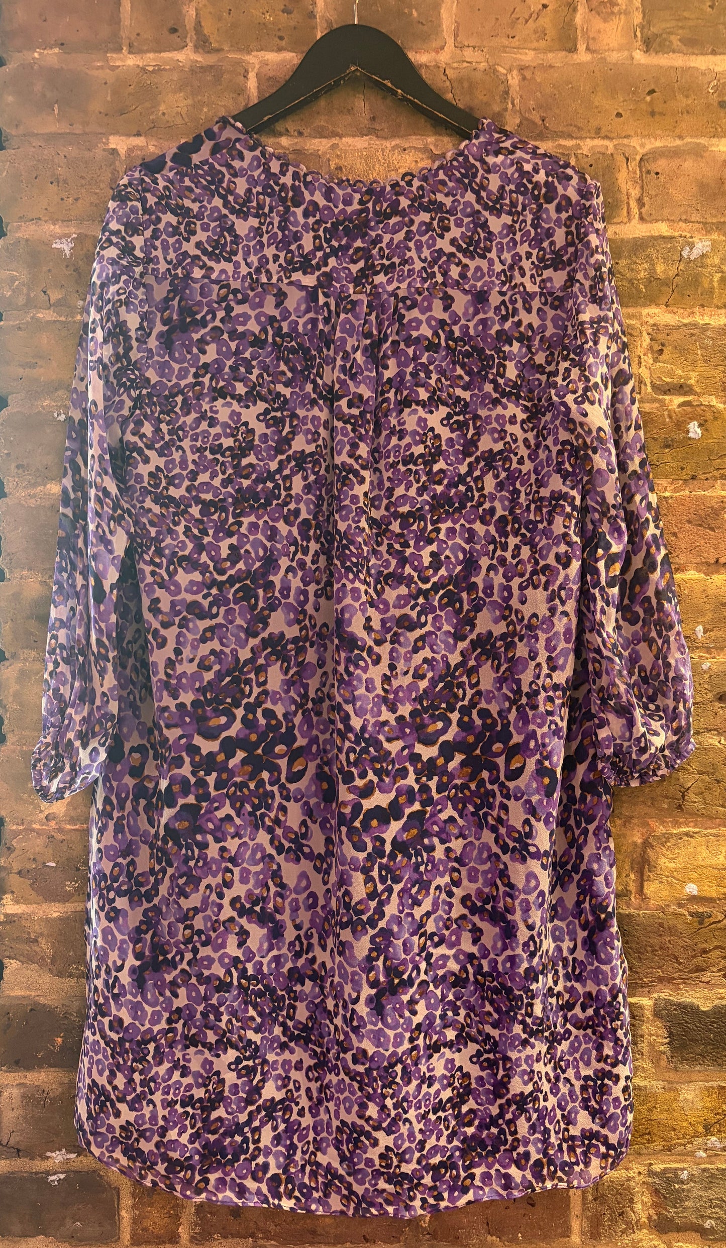 Diane Von Furstenberg Purple Silk Blouse Dress, Size 10