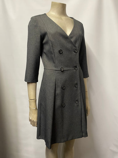 Mango Grey Short Sleeve Blazer A-line Dress Small