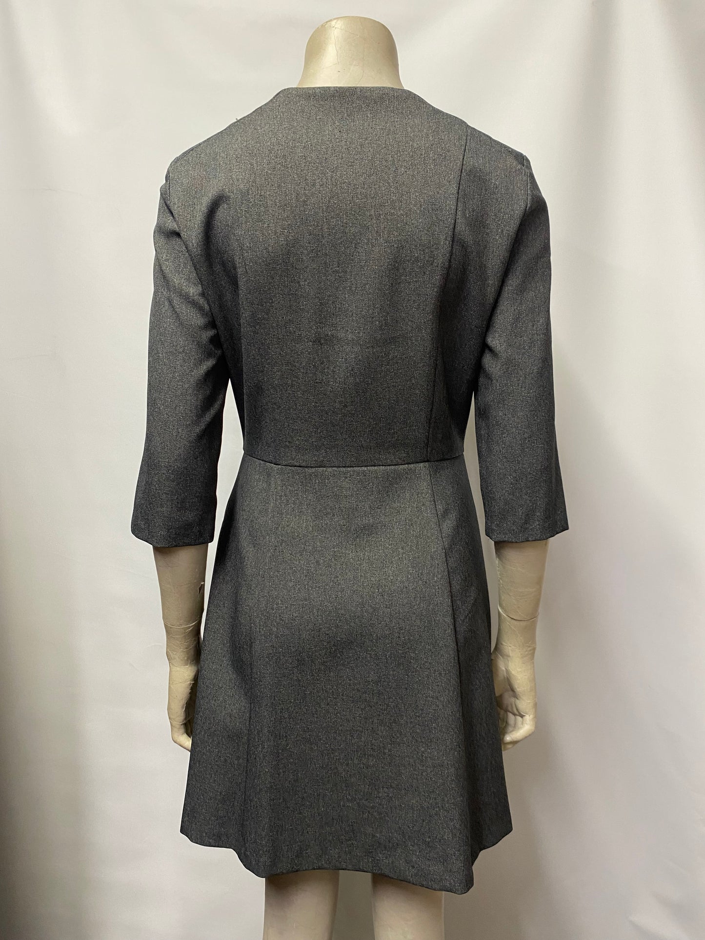 Mango Grey Short Sleeve Blazer A-line Dress Small