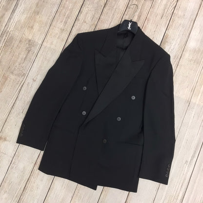 Yves Saint Laurent YSL Black Pure New Wool Suit Size 46R