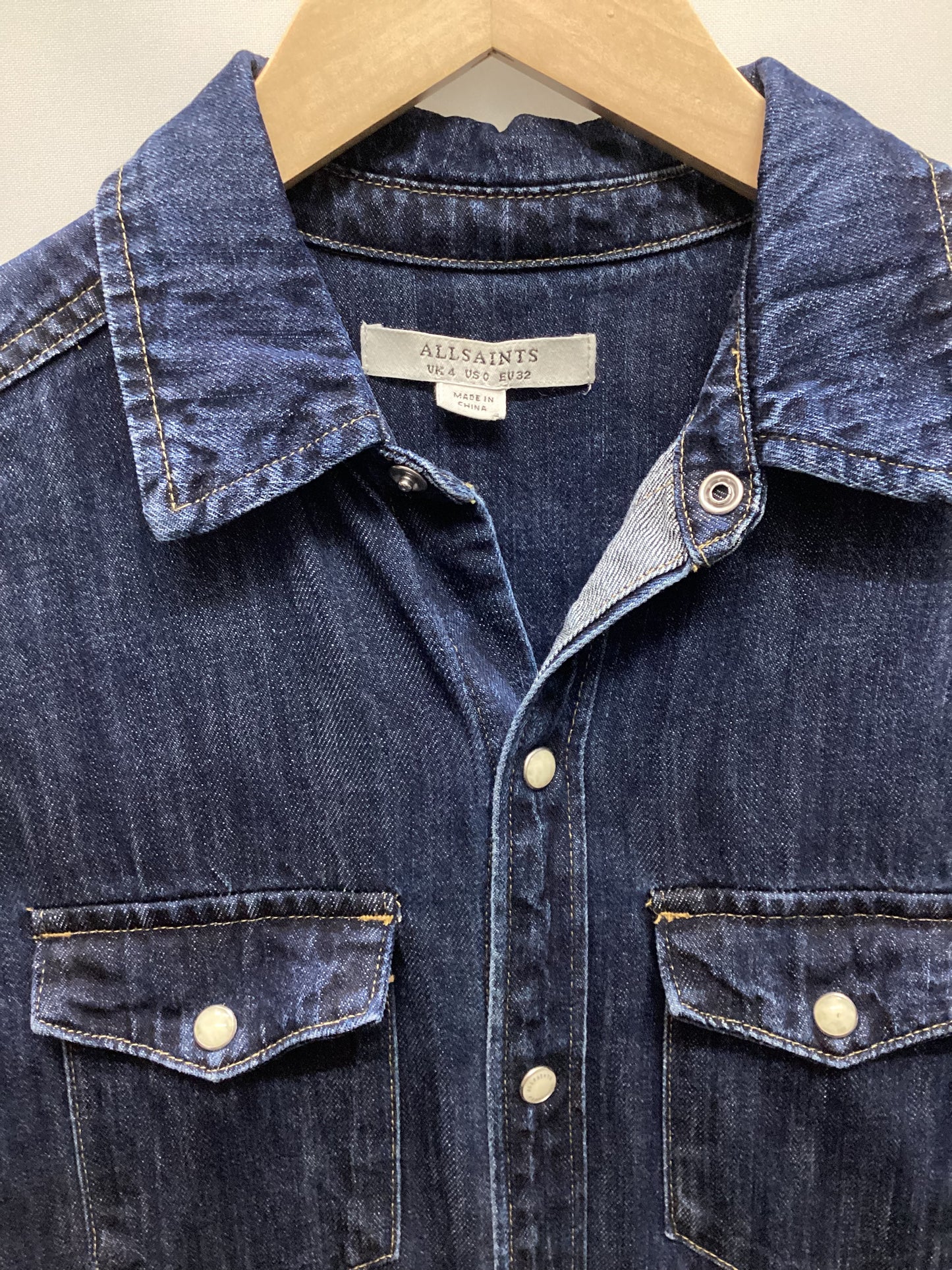 AllSaints Polly Blue Denim Dress Size 4