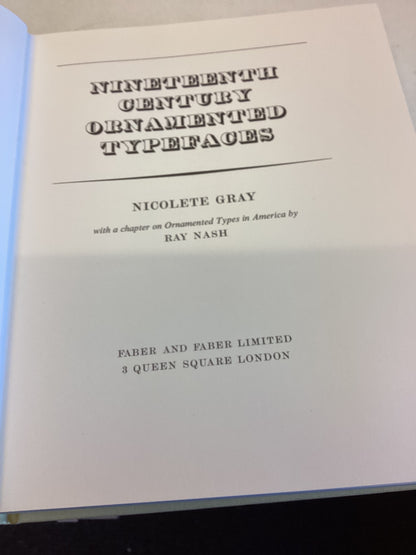 Nineteenth Century Ornamented Typefaces By Nicolete Gray