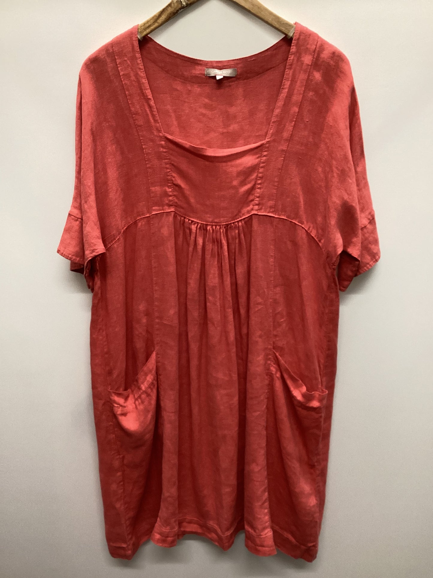 Carina Ricci 100% Linen Made in Italy Coral Dress Size XL