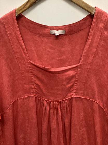 Carina Ricci 100% Linen Made in Italy Coral Dress Size XL