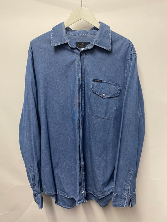 Vintage Valentino Blue 100% Cotton Denim Shirt XXL