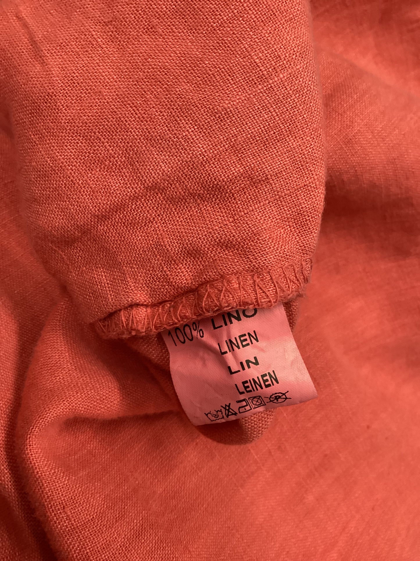 Carina Ricci 100% Linen Made in Italy Coral Dress Size XL