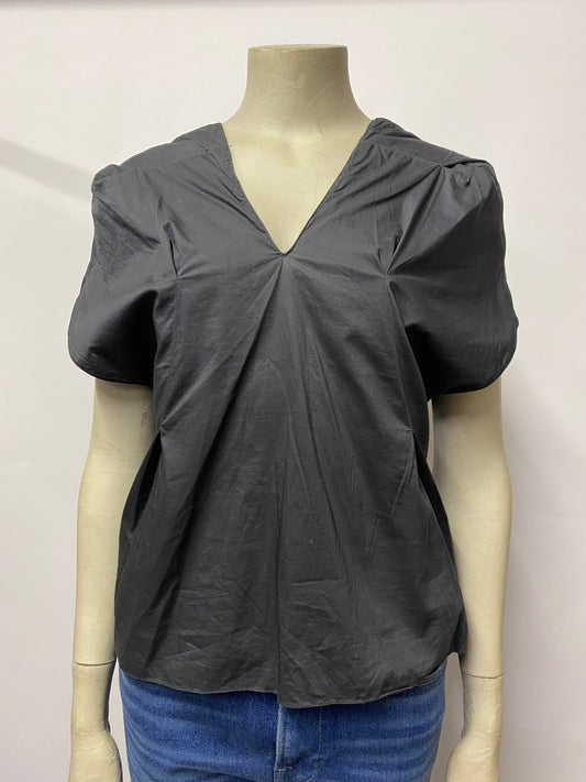 Marni Grey Cotton Batwing Pleated Top Small
