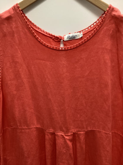 Blu Orchid Made in Italy 100% Linen Coral Dress with Pockets Size XL