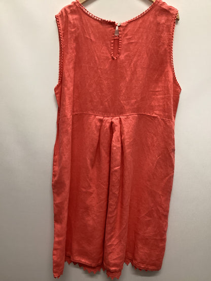 Blu Orchid Made in Italy 100% Linen Coral Dress with Pockets Size XL