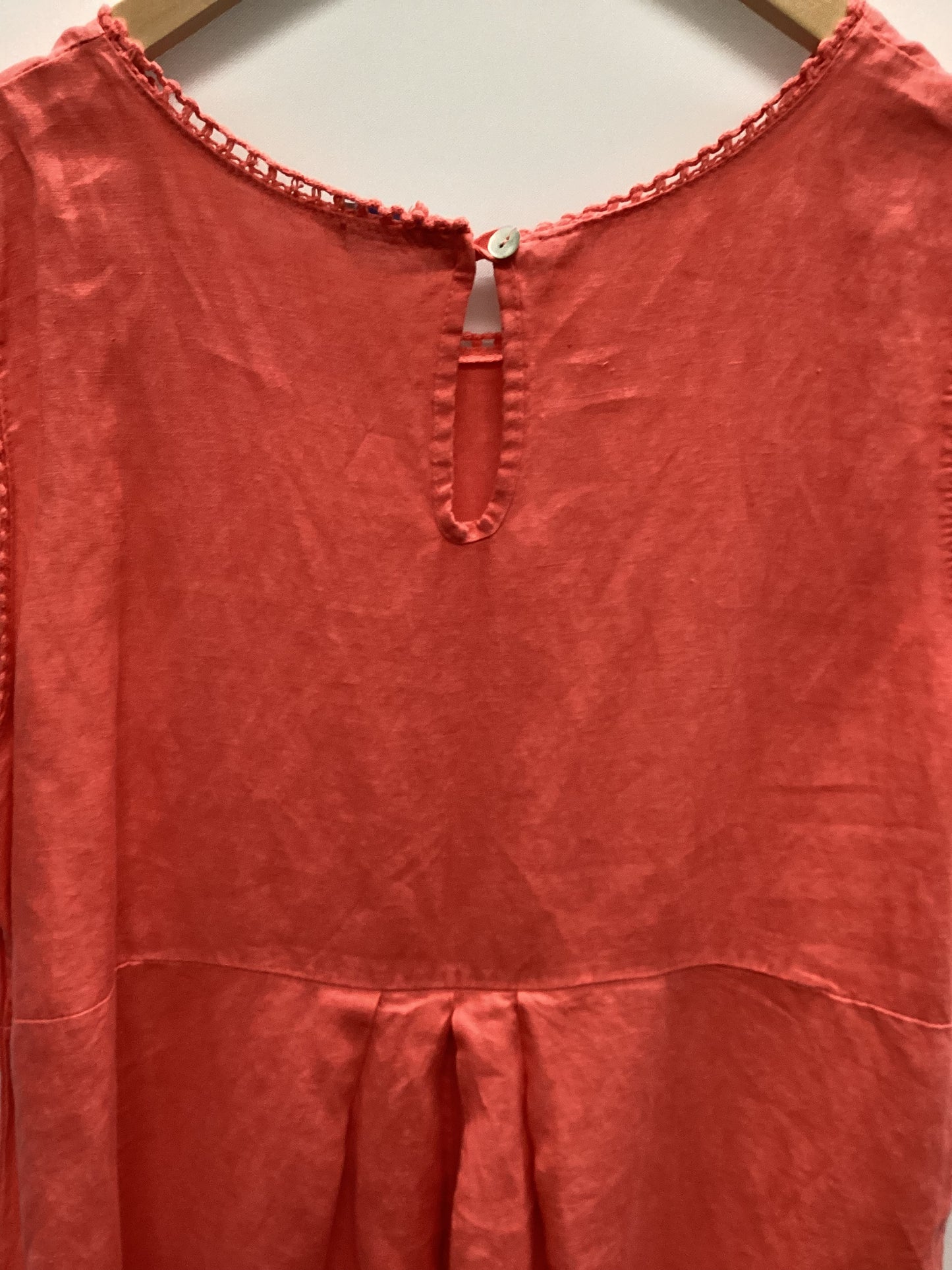Blu Orchid Made in Italy 100% Linen Coral Dress with Pockets Size XL