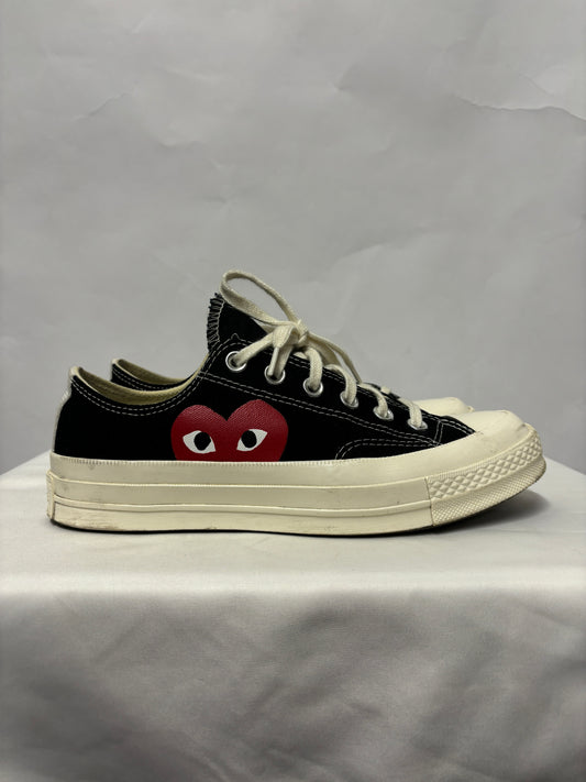 Converse x Comme des Garcons Play Black Chuck Taylor 70 Low Trainers 7.5