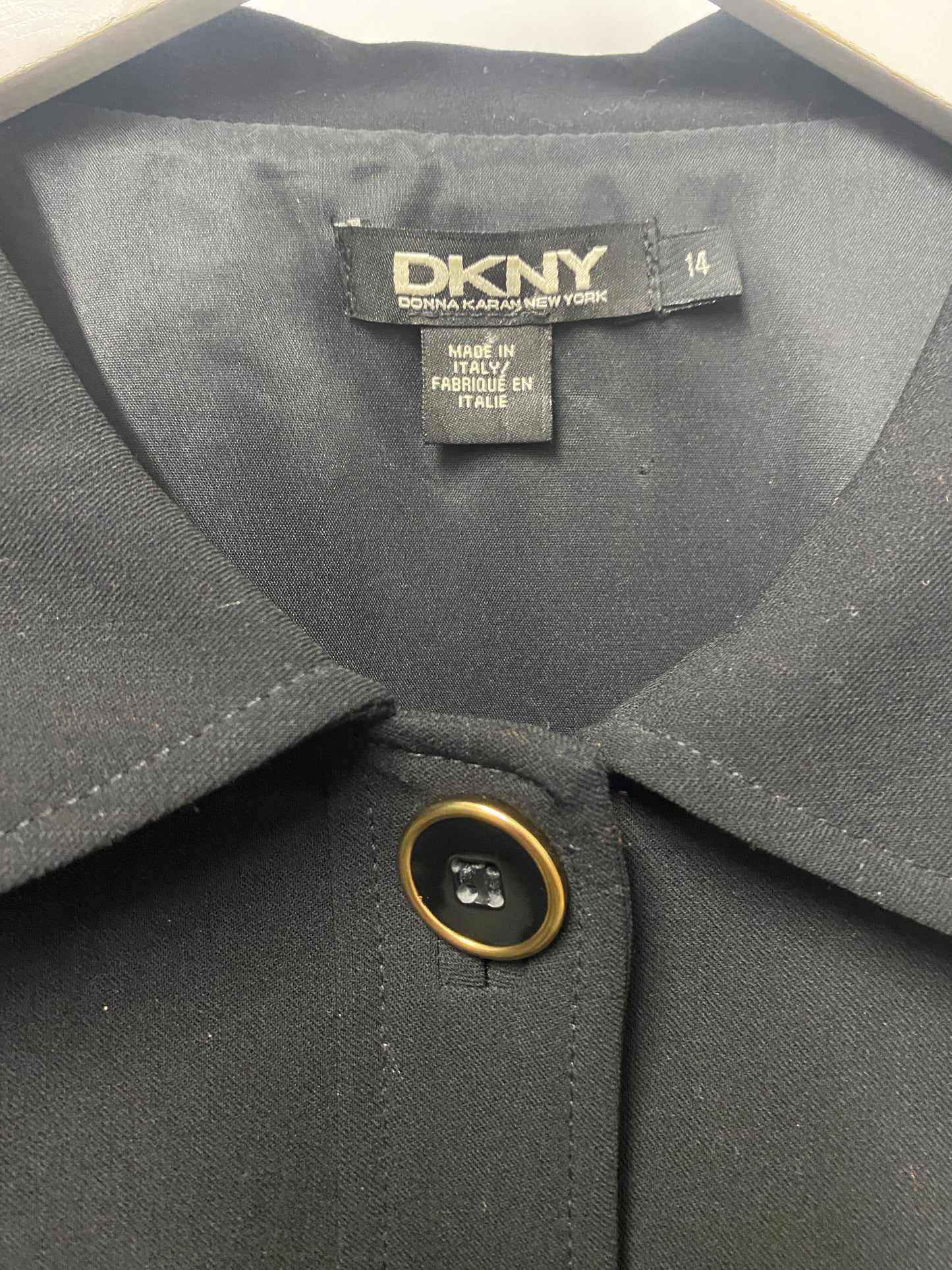 DKNY Black Wool Peplum Blazer 14
