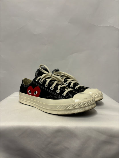 Converse x Comme des Garcons Play Black Chuck Taylor 70 Low Trainers 7.5