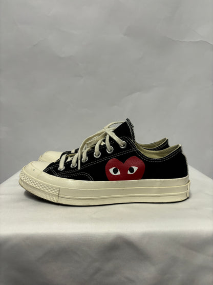 Converse x Comme des Garcons Play Black Chuck Taylor 70 Low Trainers 7.5