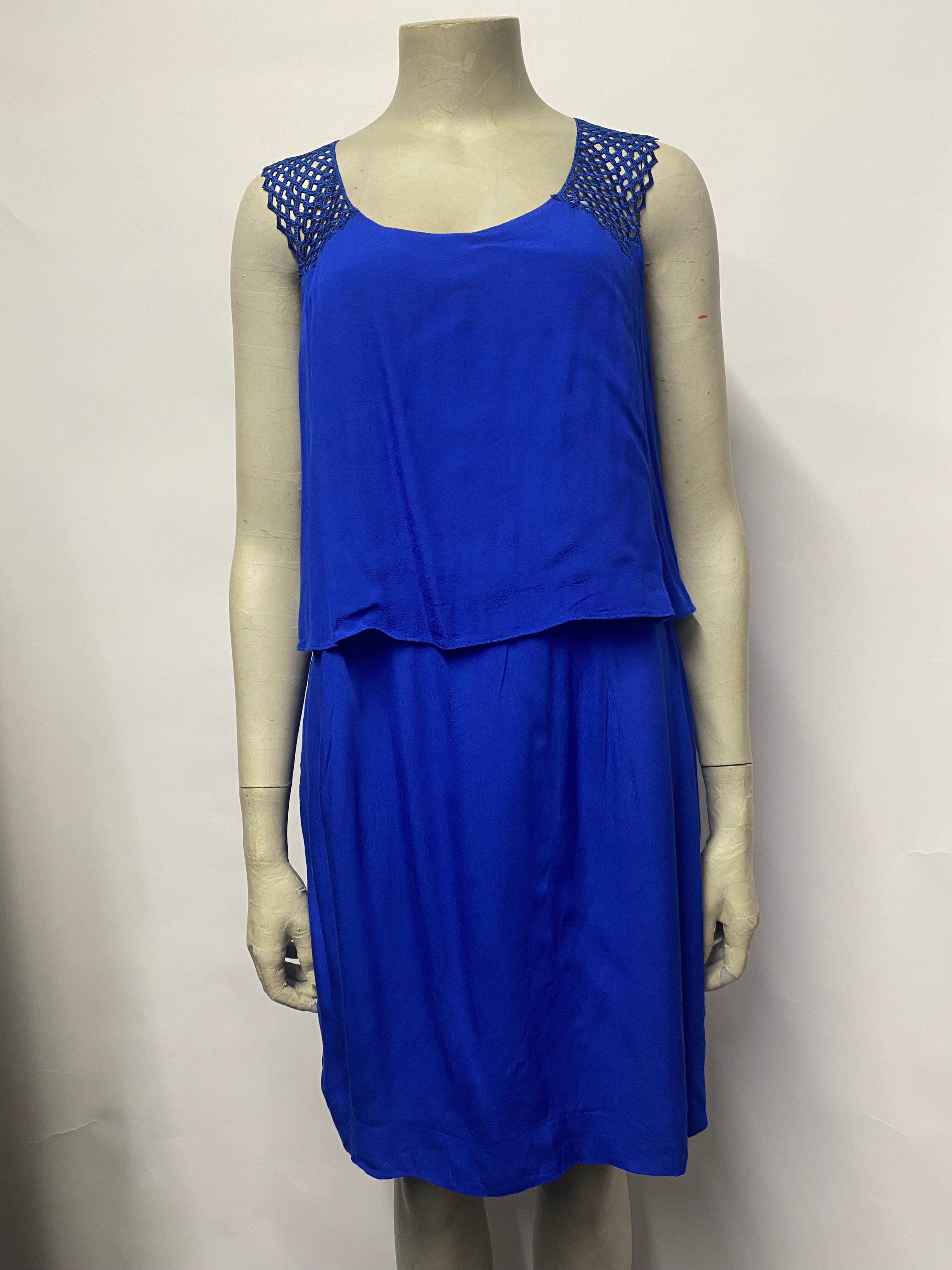 Sandro Blue Layered Sleeveless Mini Dress 10 Shop for Shelter