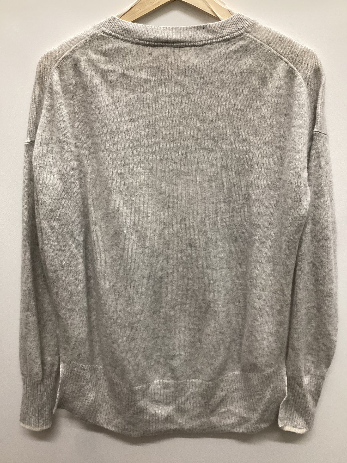 The White Company White Label 100% Cashmere Grey and White Heart Jumper Size M