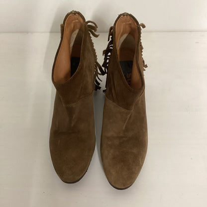 Sun Brown Suede Fringe Ankle Boots Size 37.5 (UK 4.5)