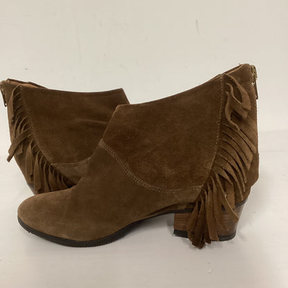 Sun Brown Suede Fringe Ankle Boots Size 37.5 (UK 4.5)