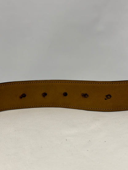 Prada Pony Hair and Oval Brass Buckle Cheetah Print Belt 34/85