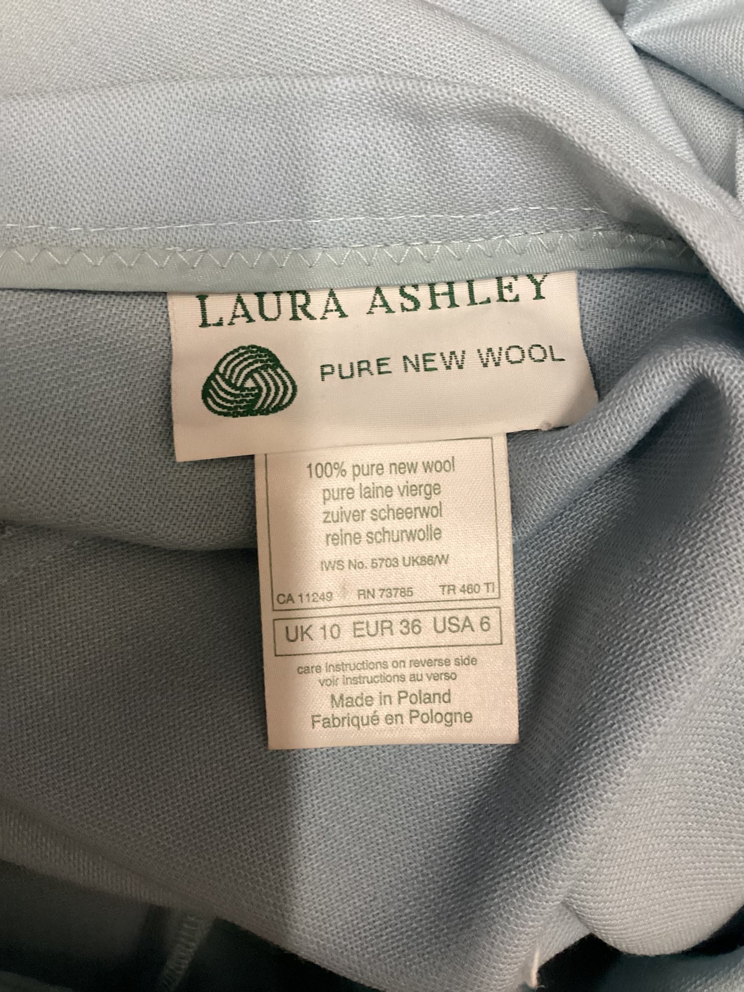 Vintage Laura Ashley 100% Pure New Wool Trousers Size 10