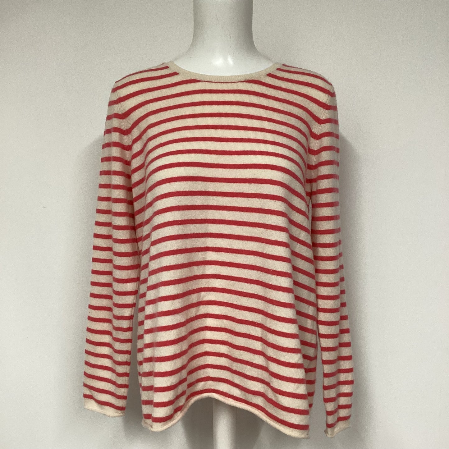 Keir J Red Stripe 100% Cashmere Jumper Size M