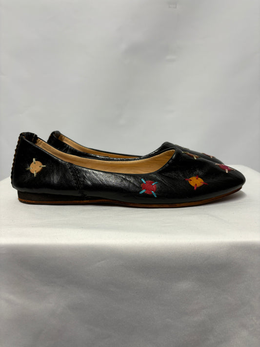 Hampstead Bazaar Black Leather Slip On Flats 8