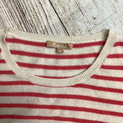 Keir J Red Stripe 100% Cashmere Jumper Size M