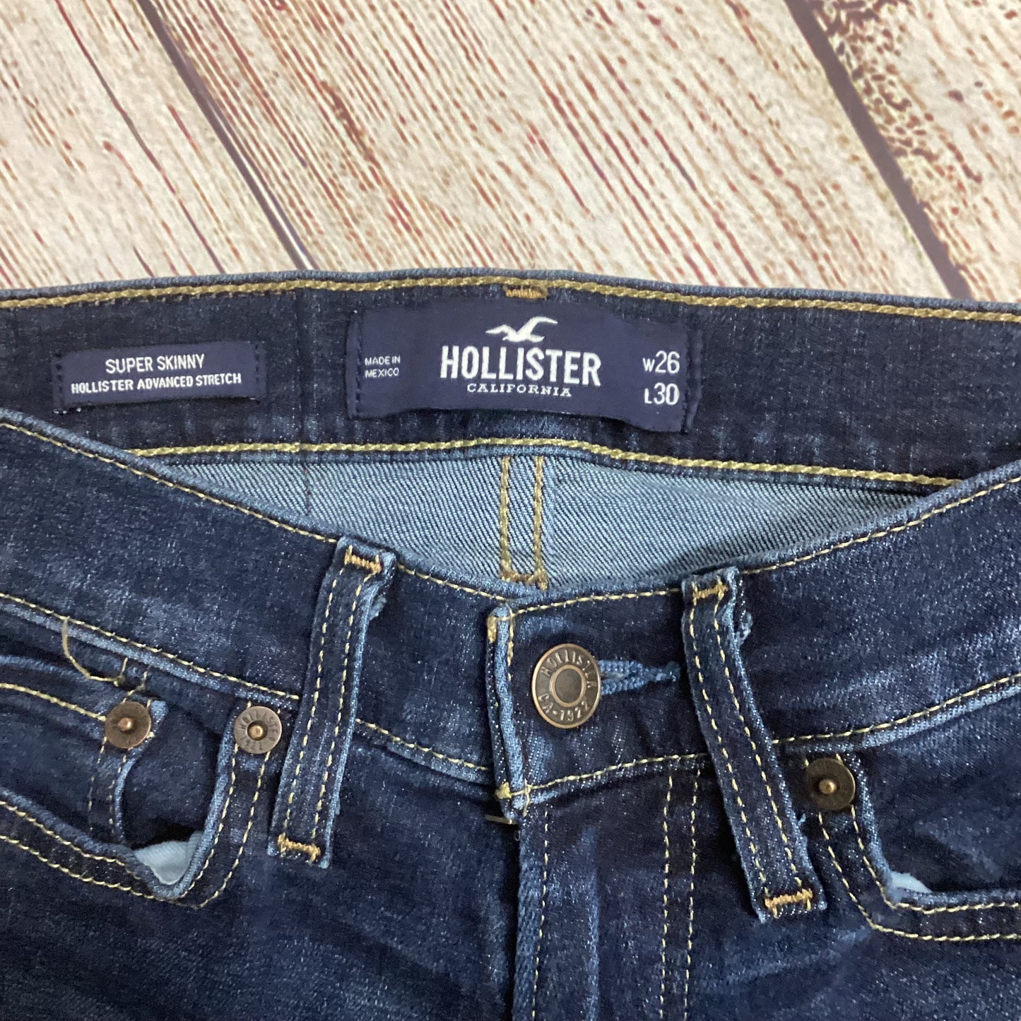 Hollister Blue Super Skinny Stretch Jeans W26 L30