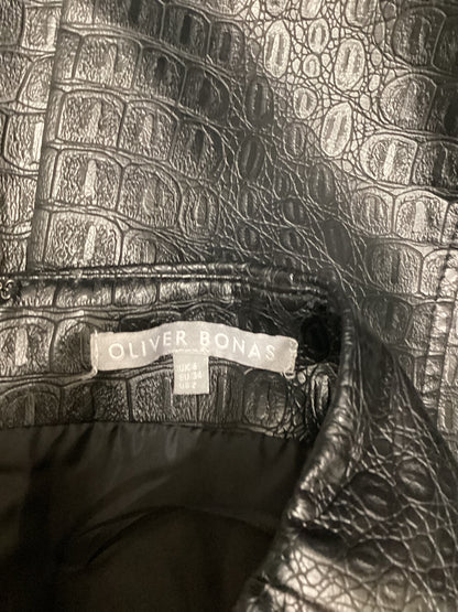 Oliver Bonas Faux Leather Black Skirt Size 6