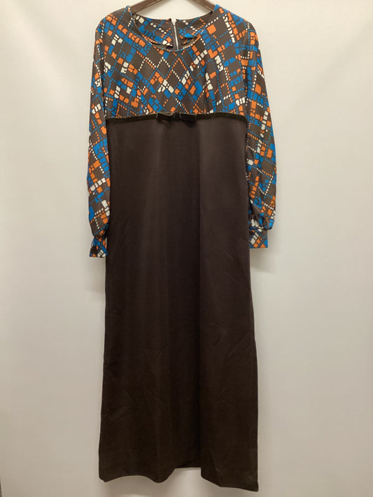 Vintage Brown and Orange Maxi Dress Size L/XL