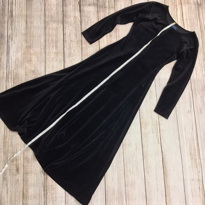 Jigsaw Black Long Velvet Dress Size S (2 on label)