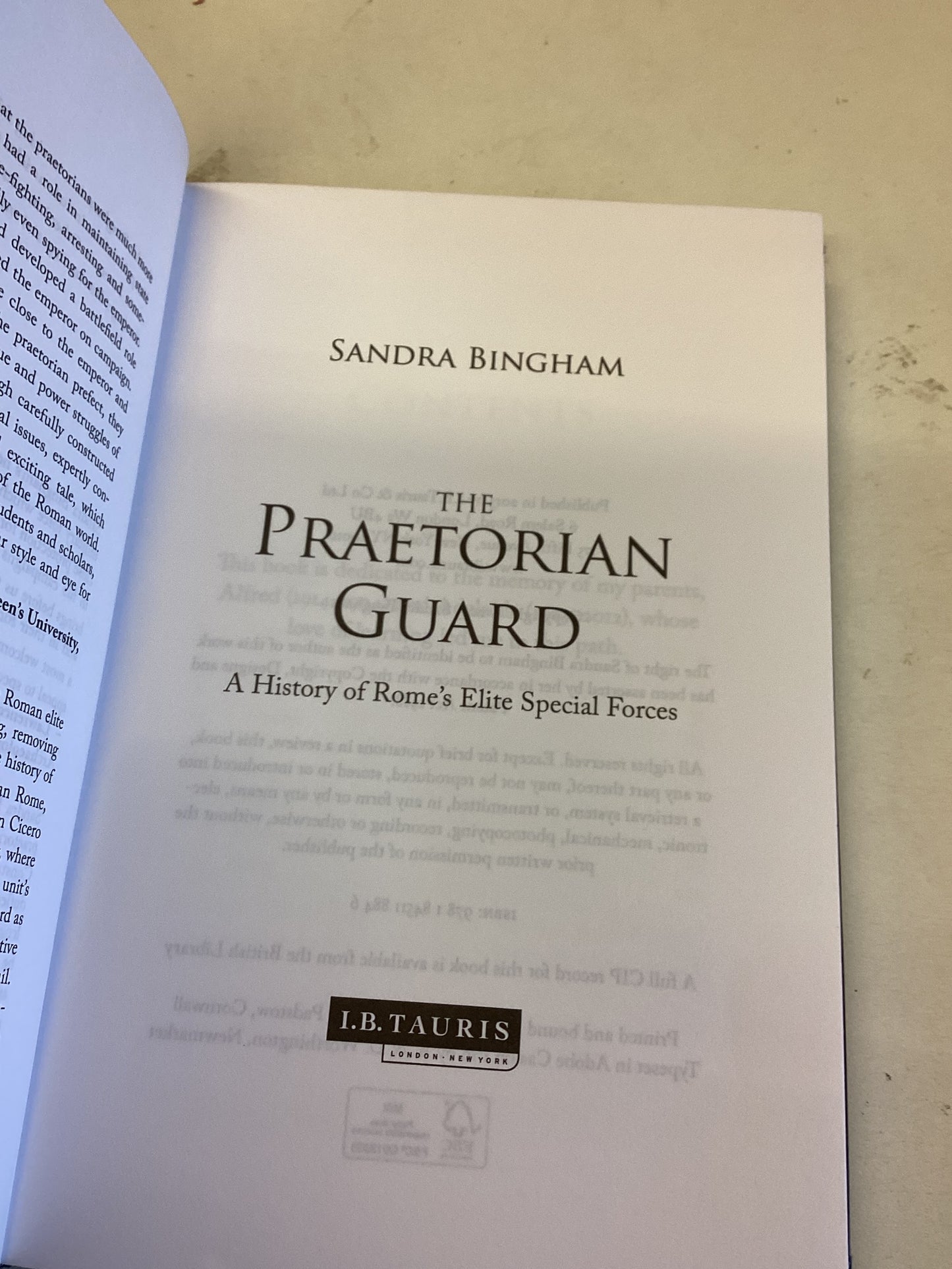 The Praetorian Guard A History of Rome's Elite Special Forces Sandra Bingham