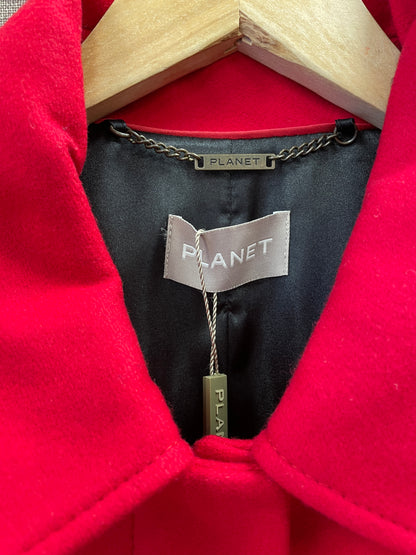 Planet New with Tags Red Wool Cashmere Blend 3/4 Coat UK 12