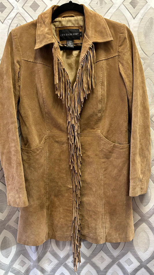 Centigrade Suede Coat, Vintage, Festival Style, Size XS (8-10)