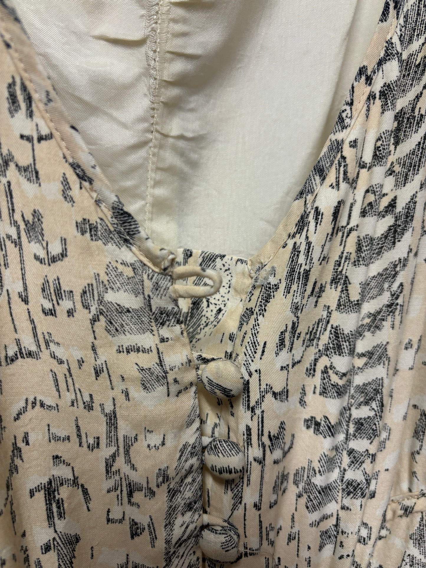 Reiss Cream Sketch Animal Pattern Long Sleeve Dress 6