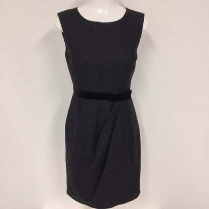 Hobbs Grey Wool Blend Dress w/Velvet Belt Sewn In Size 10