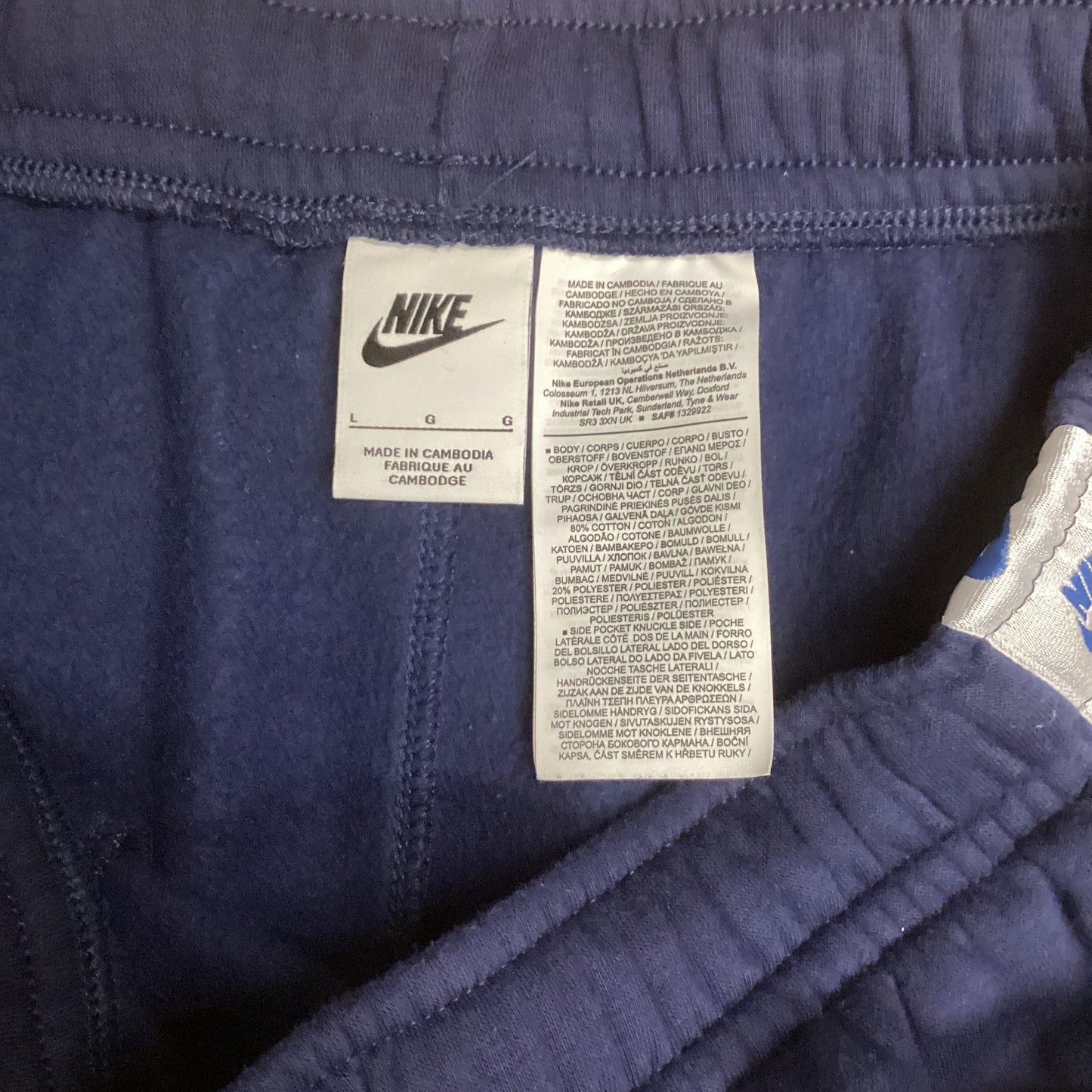 Nike Blue Cotton Hoody Jogger Set Size L