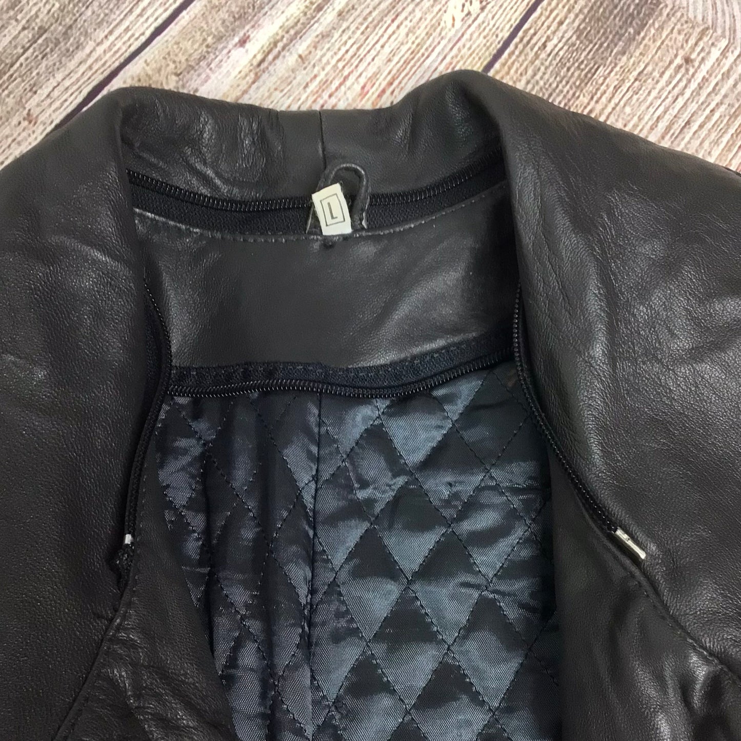 Unbranded Dark Brown Long Leather Coat w/Thin Quilted Lining Size L